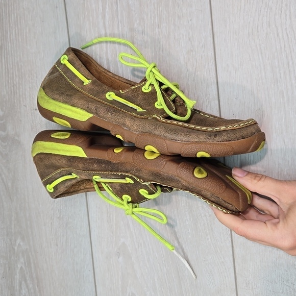 Twisted X Womens WDM0010 Leather Loafer Sneakers Driving moc shoes sz 7M - Picture 12 of 15